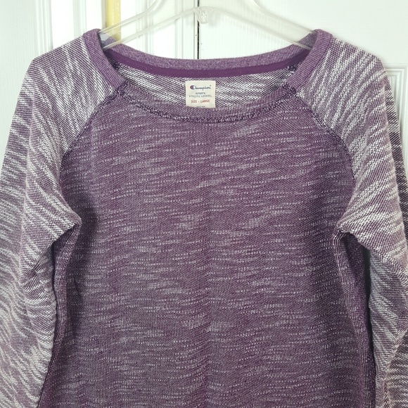 Champion Crewneck Purple Sweater Women's Large - Picture 2 of 7
